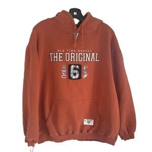 Vintage Men's Old Time Hockey Hoodie OrangeThe Original 6 - XL